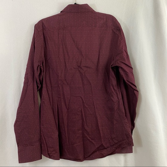 Authentic Gucci Slim Dress Shirt Maroon Horsebit 44” Chest 17.5“ Neck - Picture 2 of 8